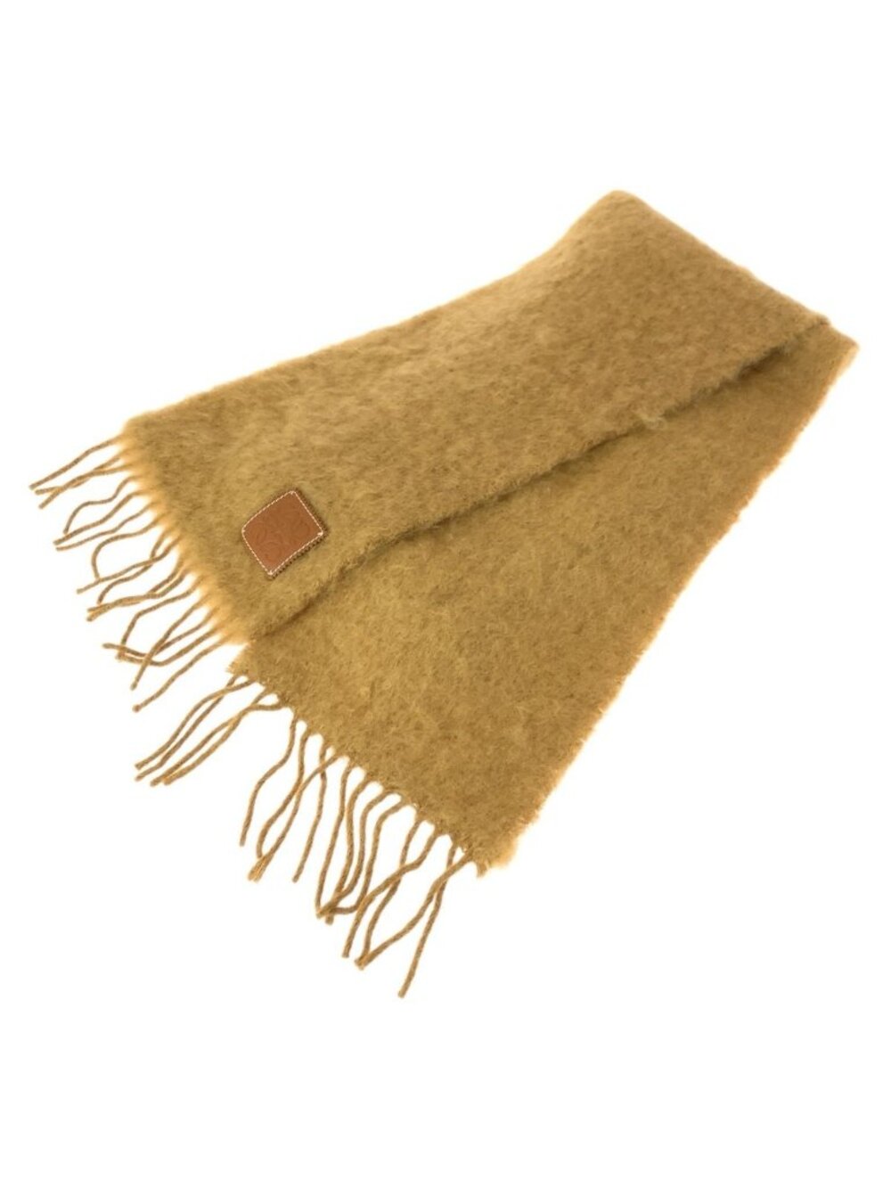 Loewe Anagram Beige Glitter le Wool Mohair Scarf
